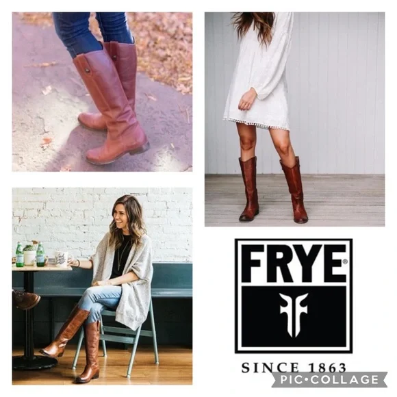 FRYE “Mellissa” Whiskey Leather Boots 5 - Picture 2 of 11